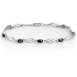 Genuine 3.02 ctw Sapphire & Diamond Bracelet 10K Gold