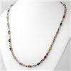 Image 1 : Genuine 9.02 ctw Multi-Sapphire & Diamond Necklace Gold