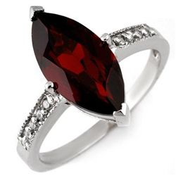 Genuine 3.1 ctw Garnet & Diamond Ring 10K White Gold