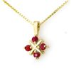 Image 1 : Genuine 0.45 ctw Ruby Pendant 10K Yellow Gold