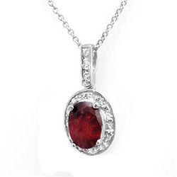 Genuine 1.02 ctw Ruby & Diamond Pendant White Gold