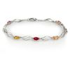 Image 1 : Genuine 3.02 ctw Multi-Sapphire & Diamond Bracelet Gold