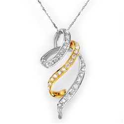 Natural 1.25 ctw Diamond Necklace 14K Multi tone Gold