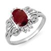Image 1 : Genuine 1.06 ctw Ruby & Diamond Ring 10K White Gold