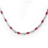 Image 1 : Genuine 9.02 ctw Ruby & Diamond Necklace White Gold