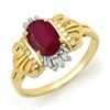 Image 1 : Genuine 1.06 ctw Ruby & Diamond Ring 10K Yellow Gold
