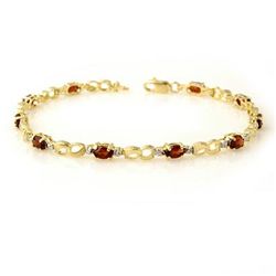 Genuine 2.76 ctw Garnet & Diamond Bracelet Yellow Gold