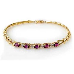 Genuine 1.03 ctw Amethyst Bracelet 10K Yellow Gold