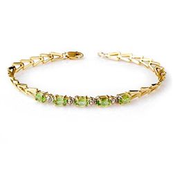 Genuine 1.0 ctw Peridot Bracelet 10K Yellow Gold
