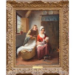 Francois-Antoine De Bruycker, The First Born, Oil Painting