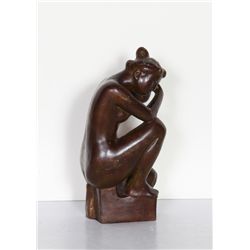 Aristide Maillol, Jeune fille accroupie, Bronze Sculpture