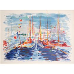 Dimitrie Berea, French Boats, Lithograph