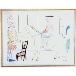 Pablo Picasso, Man on Horse from Comedie Humaine Suite, Lithograph