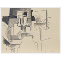 Pablo Picasso, Cubist Composition with Guitar, Lithograph