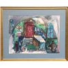 Image 1 : Moshe Bernstein, Synagogue Interior, Watercolor and Pastel Drawing