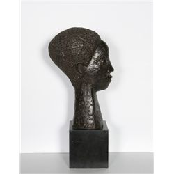 James Denmark, Head of a Woman, Bronze Sculpture