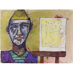 Gerard Dillon-PIERROT AND EASEL