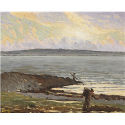 Charles Vincent Lamb-FIGURES ON THE SHORE GATHERING KELP