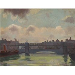Henry C. O'Donnell-THE RIVER LIFFEY AT BUTT BRIDGE, DUBLIN
