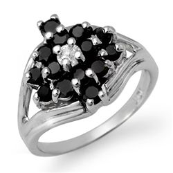 Natural 1.01 ctw White & Black Diamond Ring 10K Gold