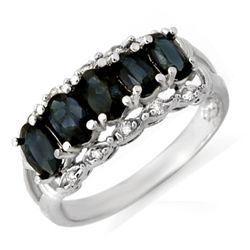 Genuine 2.0 ctw Sapphire & Diamond Ring 10K White Gold