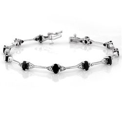 Genuine 2.30 ctw Blue Sapphire & Diamond Bracelet Gold