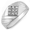 Image 1 : Natural 0.15 ctw Diamond Men's Ring 10K White Gold