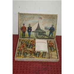 ARMY TENTS AND SOLDIERS IN ORIG. BOX