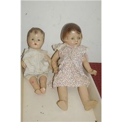2 COMPOSITE DOLLS