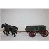 Image 1 : FANTASTIC ARCADE CAST IRON HORSE MCCORMICK DEERING HORSE & WAGON 15"