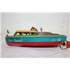 Image 1 : 11" TIN SPEED BOAT - WIND UP WORKS - JAPAN