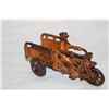 Image 2 : CAST IRON CYCLE W/ CRASH CAR - ORIG PAINT - ALL GOOD 4.5"