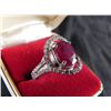 Image 2 : 4.93 CT Ruby and .815 CT Diamonds 18K White Gold Ring