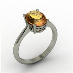 Citrine 1.75 ctw Ring 14kt White Gold