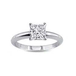 0.90 ct Princess cut Diamond Solitaire Ring, G-H, VS