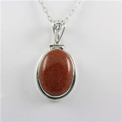 54.ctw Sandstone Carnelian Silver Pendant