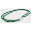 Image 2 : 170.02ct 2 Row Micro Faceted Emerald Necklace