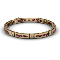 Ruby 2.96 ctw & Diamond Bracelet 14kt W OR Y Gold