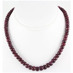 287.86ctw Natural Ruby Rondelles Necklace