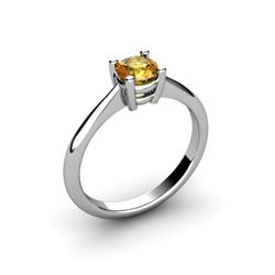 Citrine 0.40ctw Ring 14kt White Gold