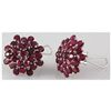 Image 1 : Ruby 30.00 ctw Flower Design Earring 0.925 Silver