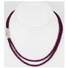 Image 1 : 153.94ct 2 Row Micro Faceted Ruby Necklace