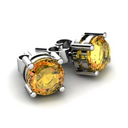 Citrine 1.40ctw Earring 14kt White Gold