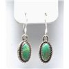 Image 3 : Navajo Green Turquoise Sterling Silver Squash Blossom Necklace & Earrings Set - L.F.K.