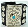 Image 1 : Navajo Turquoise Sterling Silver Large Bow Guard