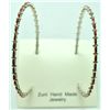 Image 1 : Zuni Coral Large Hoop Earrings - Alvin Hughte