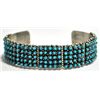Image 1 : Zuni Turquoise Needlepoint Dots Sterling Silver Cuff Bracelet - Pete & Vivien Haloo