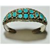 Image 1 : Navajo Turquoise Cluster Sterling Silver Cuff Bracelet