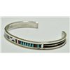 Image 2 : Zuni Multi-Stone Inlay Sterling Silver Cuff Bracelet - C. Dishta