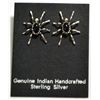 Image 1 : Navajo Onyx Spider Sterling Silver Post Earrings